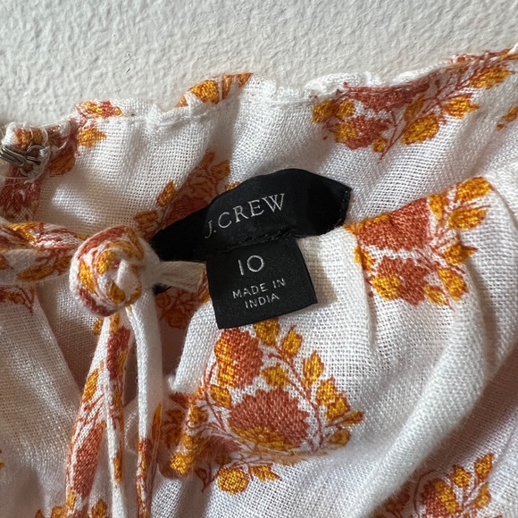 NWT JCrew Smocked linen dress in gathered floral block print - Picture 3 of 6